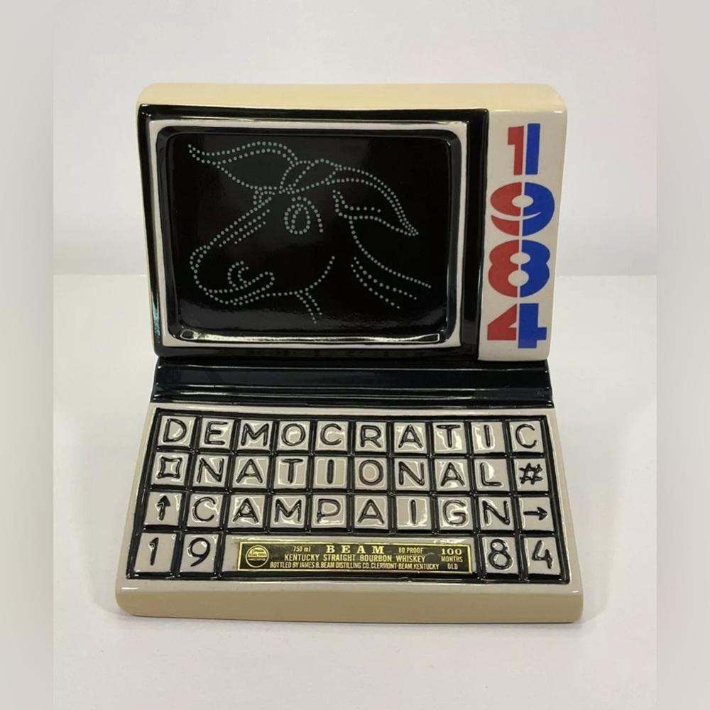 Vintage Jim Beam Whiskey Decanter 1984 Democratic National Campaign Computer